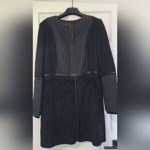 BCBG Black Teddy Jacket with Quilted Design